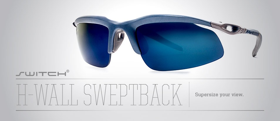 H- Wall Sweptback - Liberty Sport sunglasses designed to prevent light leakage and adapt to various conditions with removable magnetic lenses.